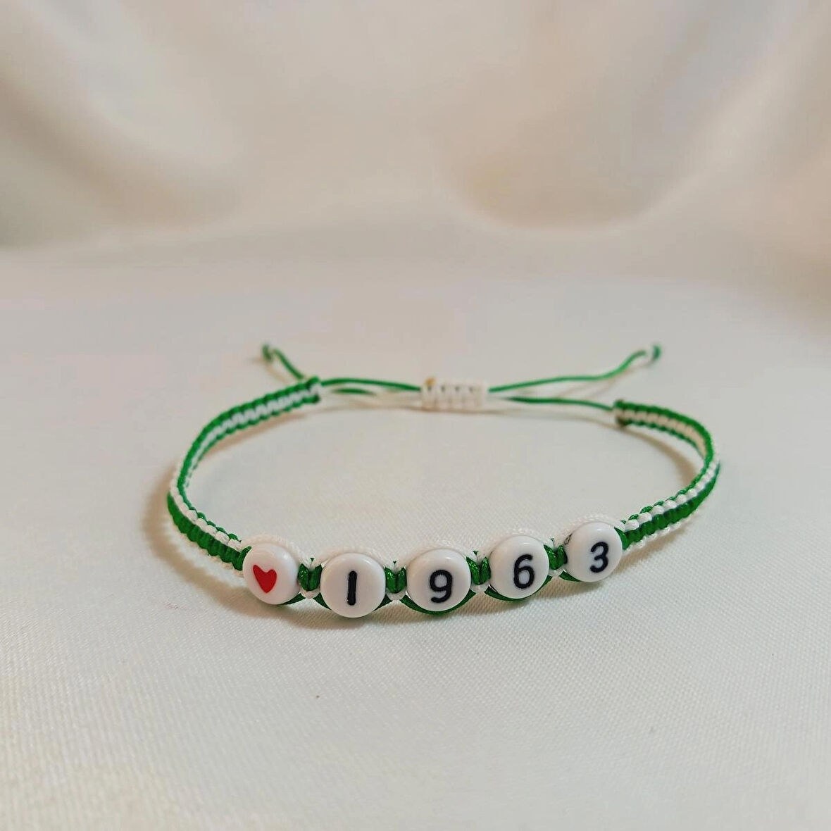 Crystal Atelier 1963 Kuruluş Sayılı Bursaspor Örgü Bileklik, Yeşil Beyaz Bursaspor Spor Renkleri Taraftar Bilekliği, Makrome Bileklik, Erkek Hediyesi, Maç Aksesuarı, İp Bileklik, Taraftar Bileklik