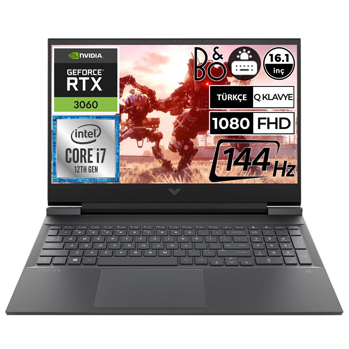 HP Victus 16-D1035NT 68P20EA Dahili Ekran Kartı Nvidia GeForce RTX 3060 Intel Core i7 12700H 16 GB DDR5 1 TB 16.1 inç Full HD Freedos Notebook Dizüstü Bilgisayar