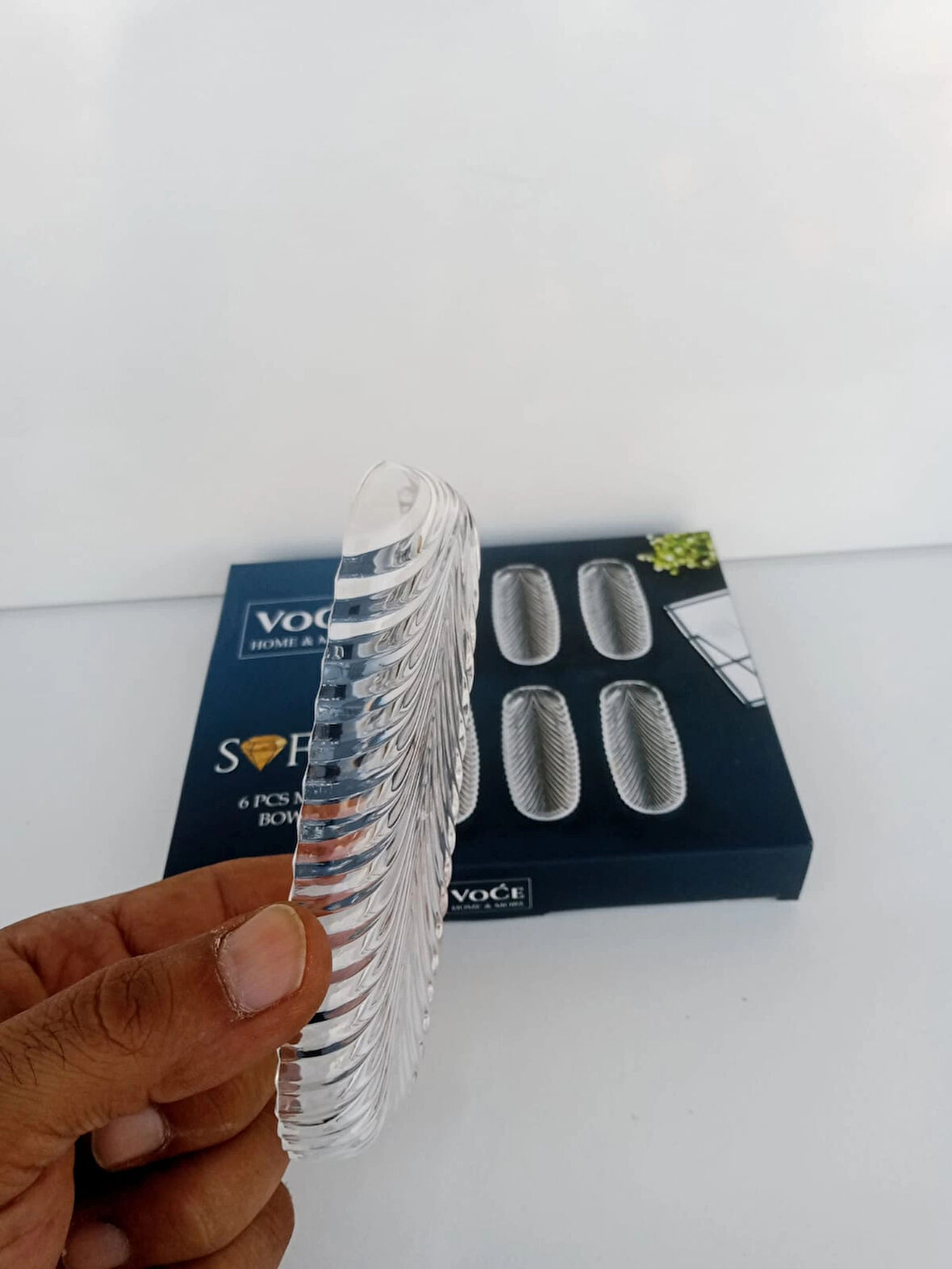 6 lı Mini kayık tabak "Cam değil Mika"