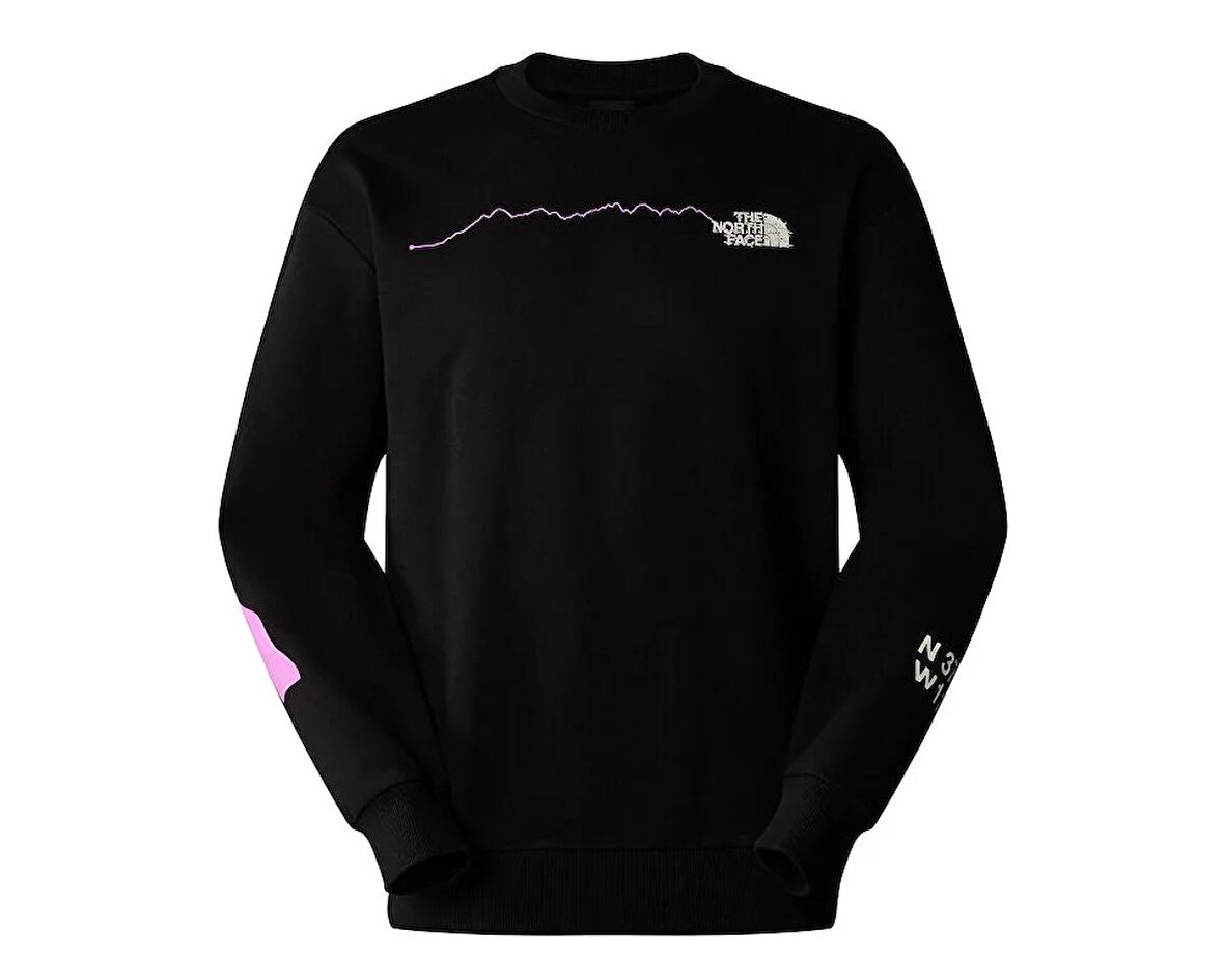 U Nse Graphic Crew Unisex Günlük Sweatshirts NF0A87F4JK31 Siyah