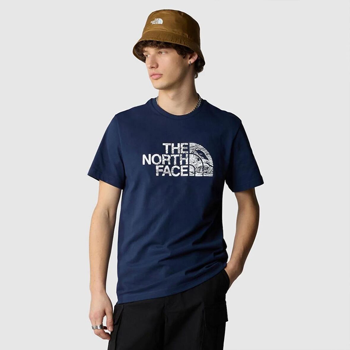 M S/S WOODCUT DOME TEE Navy