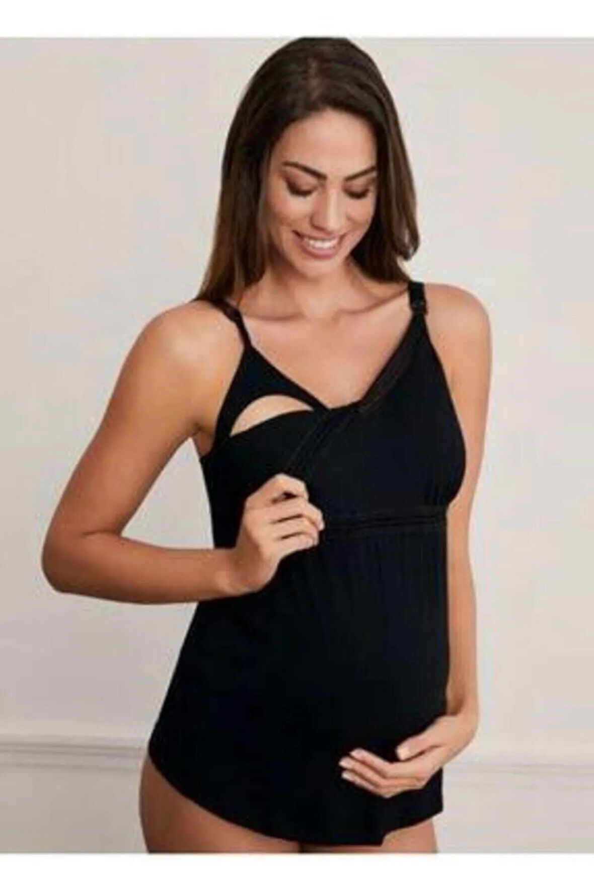 Kadın Siyah Lohusa Hamile Emzirme Atleti