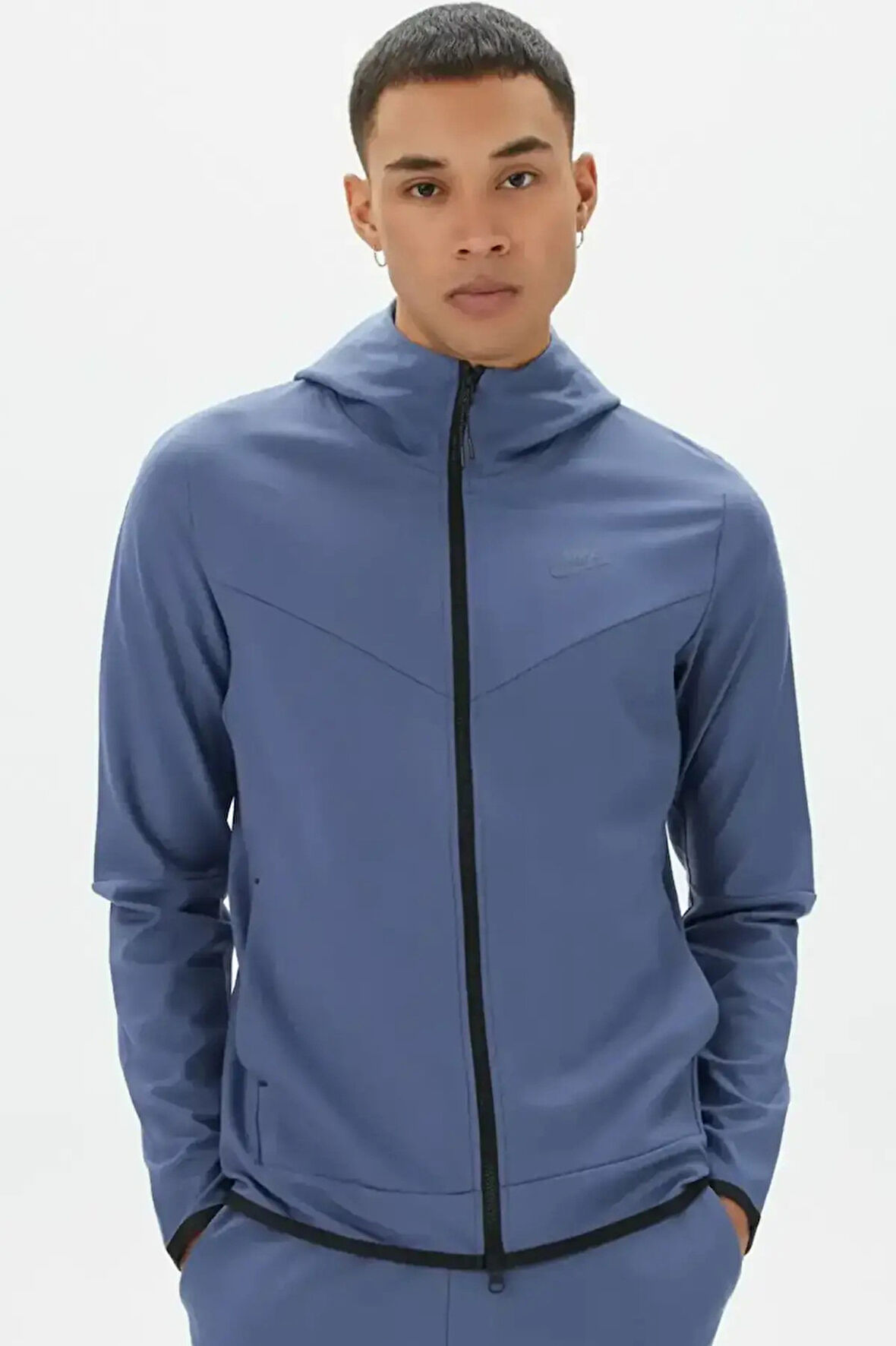 Nike Tech Fleece Full Zip Lightweight Erkek Mavi Sweatshirt