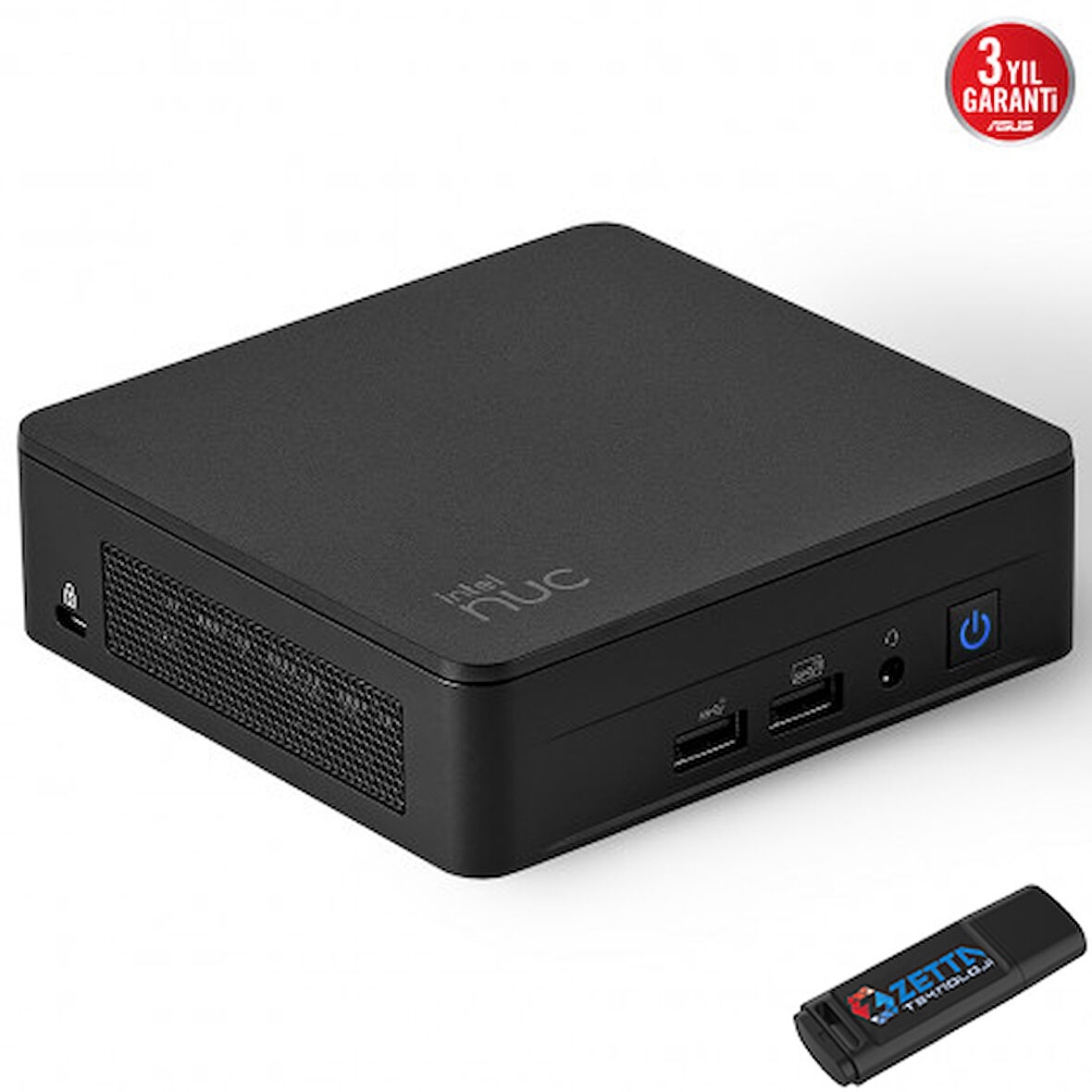 Asus NUC13 Pro Slim Kit Intel Core Vpro® 1350P 16GB 1tb SSD Freedos Wifi/bluetooth/thunderbolt Mini Bilgisayar NUC13L3KV5F07 + Zetta Flash Bellek