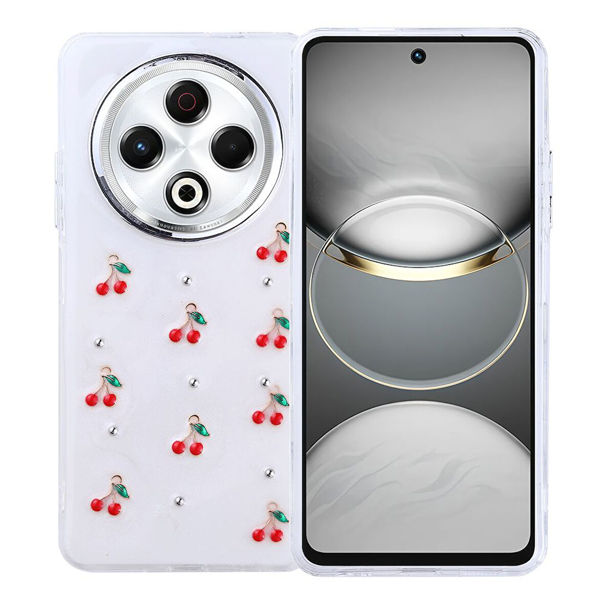 Gpack Tecno Spark 30 uyumlu Kılıf Kenarlar Airbagli Simli Şeffaf Kutup Kapak