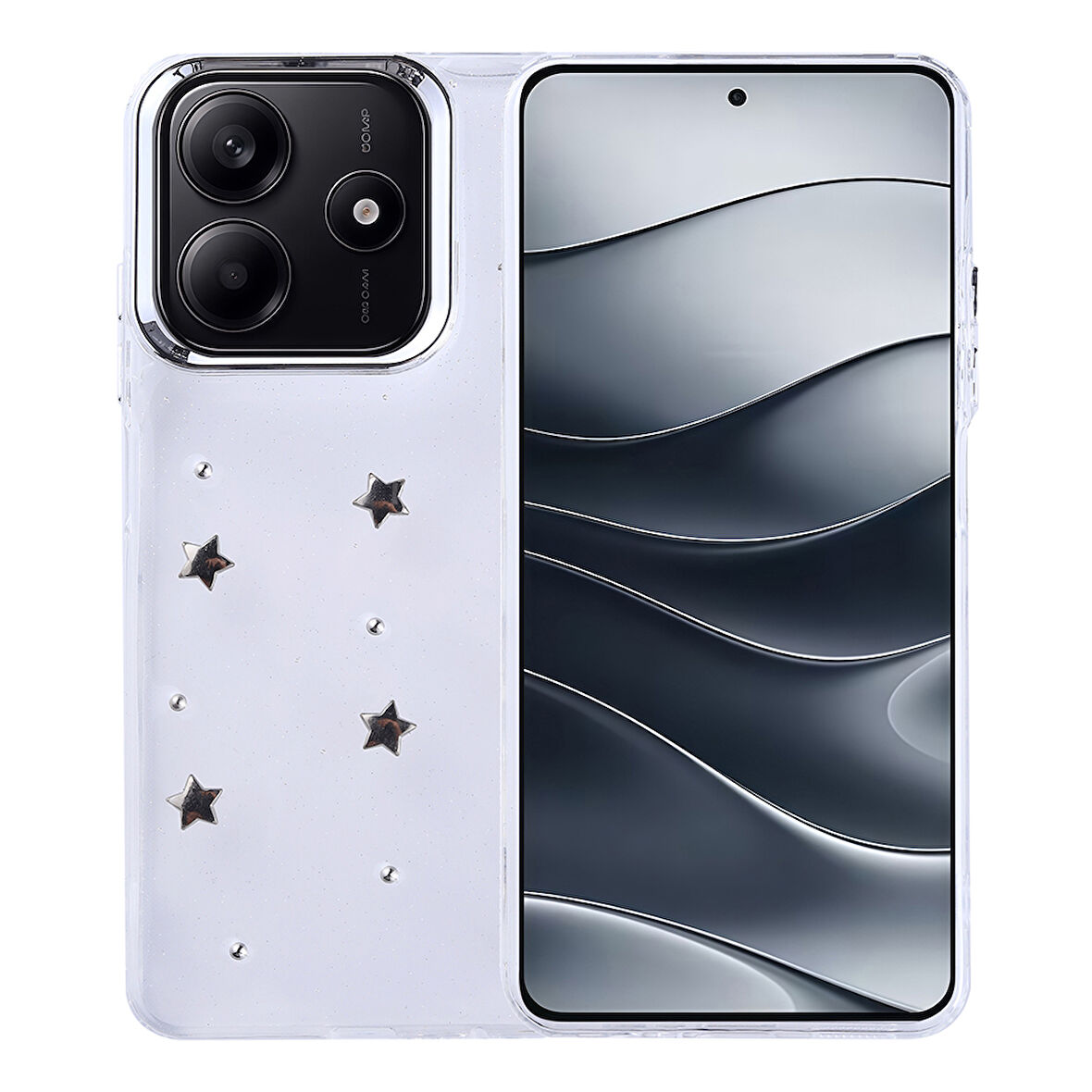 Gpack Xiaomi Redmi Note 14 uyumlu Kılıf Kenarlar Airbagli Simli Şeffaf Kutup Kapak