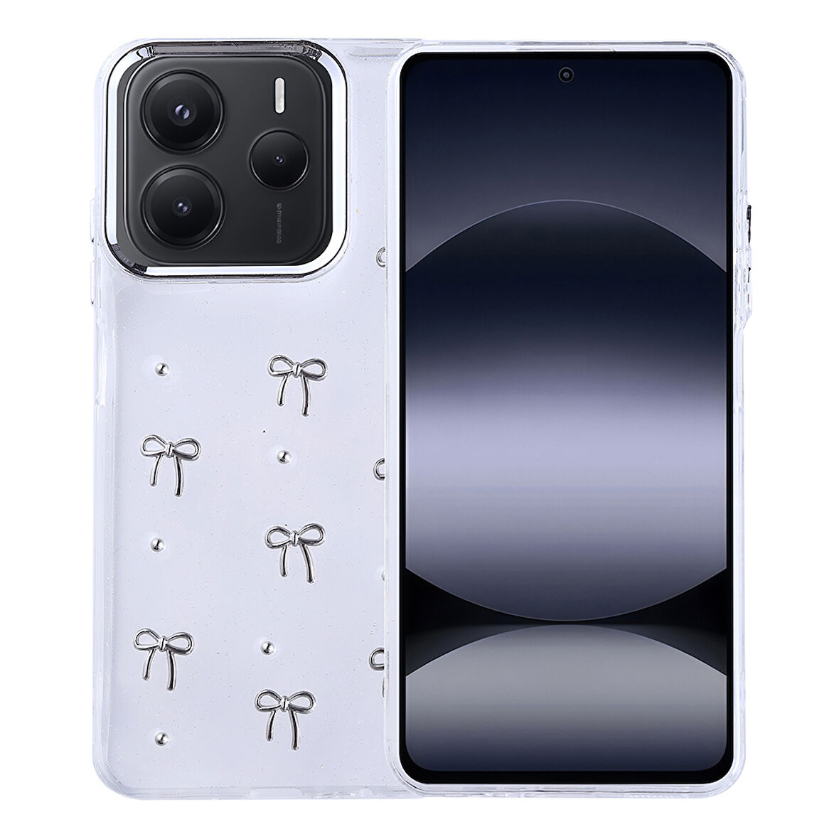 Gpack Xiaomi Redmi Note 14 5G uyumlu Kılıf Kenarlar Airbagli Simli Şeffaf Kutup Kapak