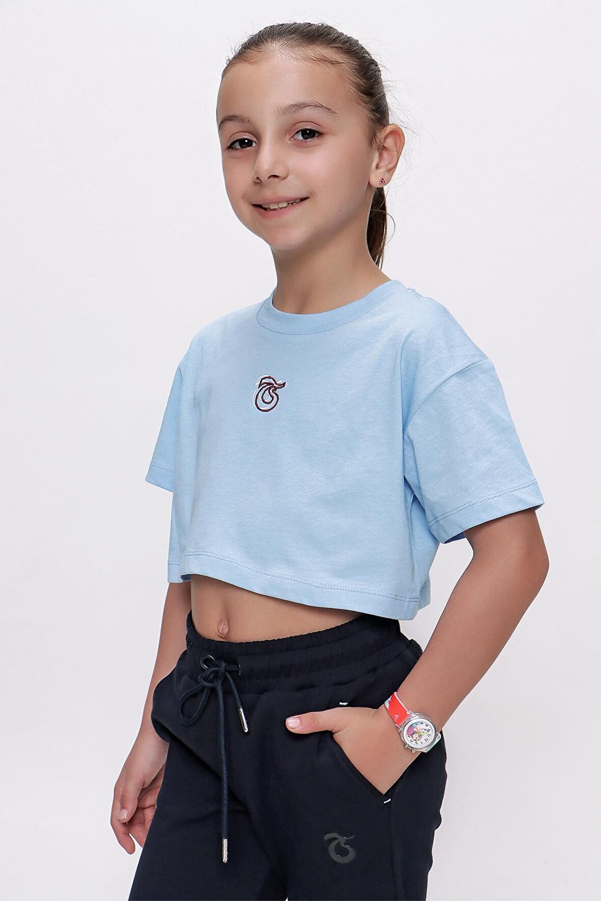 TSHİRT BİSİKLET YAKA CROP