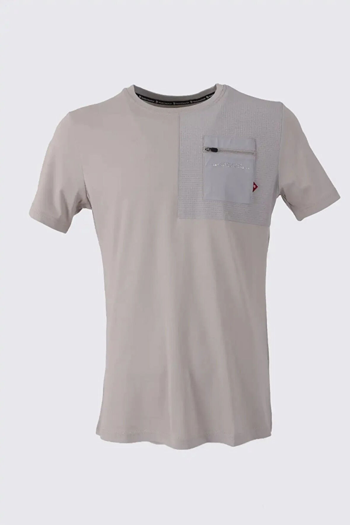 TSHİRT BİSİKLET YAKA SOL GÖĞÜS KARE DESEN BASKILI