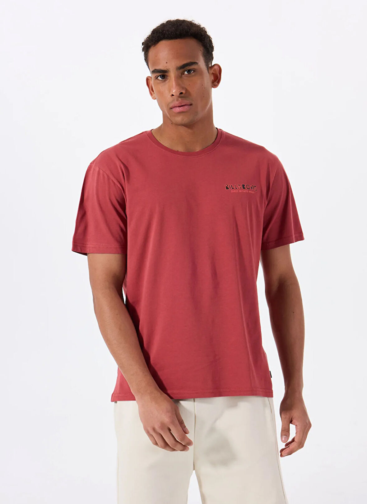 Billabong TWIN PEAKS REGULAR SS 24A351528 Kiremit Bisiklet Yaka Regular Fit Düz Erkek T-Shirt