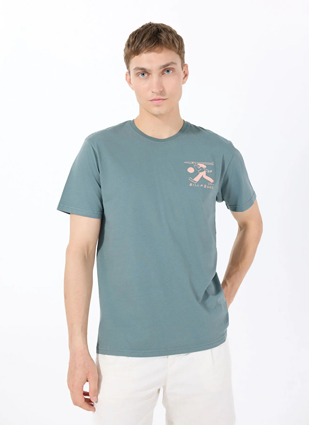 Billabong TOGETHER PREMIUM SS 24A351537 Haki Bisiklet Yaka Regular Fit Düz Erkek T-Shirt