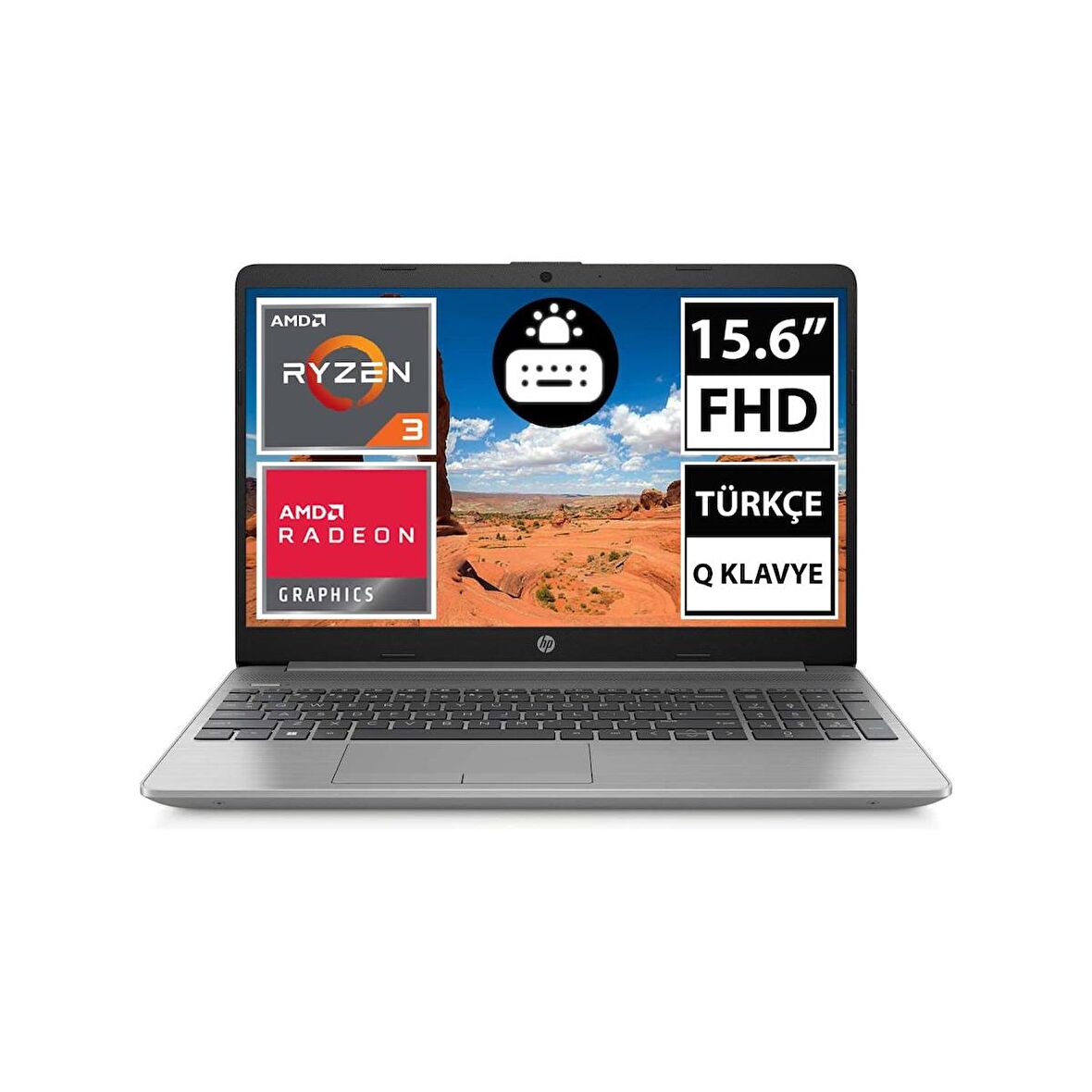 HP 255-6Q8N0ES01 Dahili Ekran Kartı AMD Radeon Graphics 8 GB DDR4 256 GB 15.6 inç Full HD Freedos Notebook Dizüstü Bilgisayar