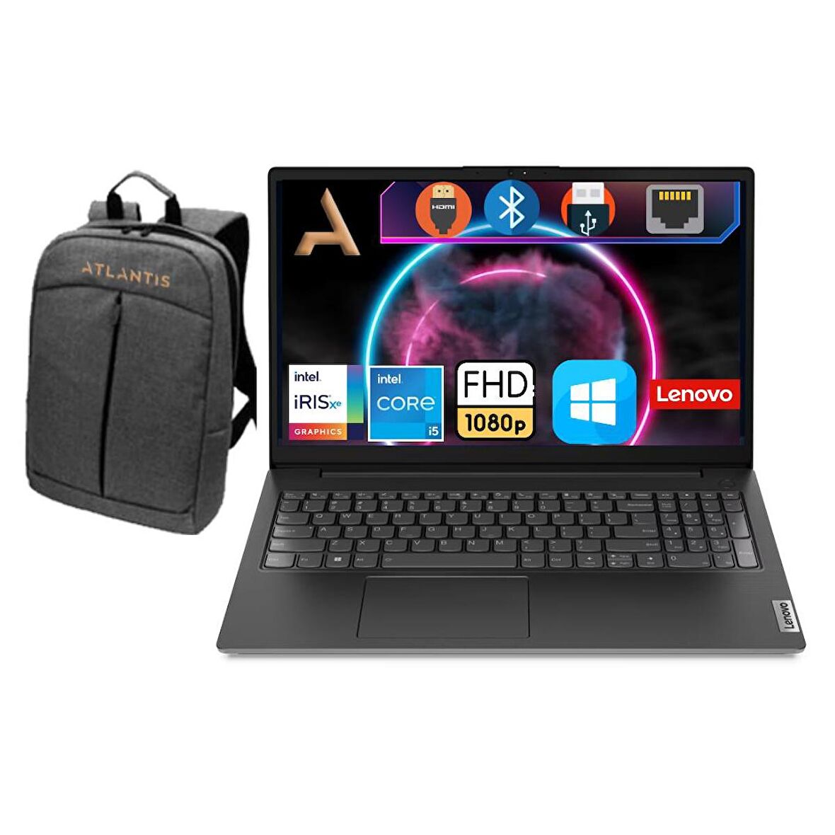 Lenovo V15 G3 I5-1235U 8GB 512GB SSD W11Pro 15.6" FHD Notebook 82TT00A5TX0217+Çanta