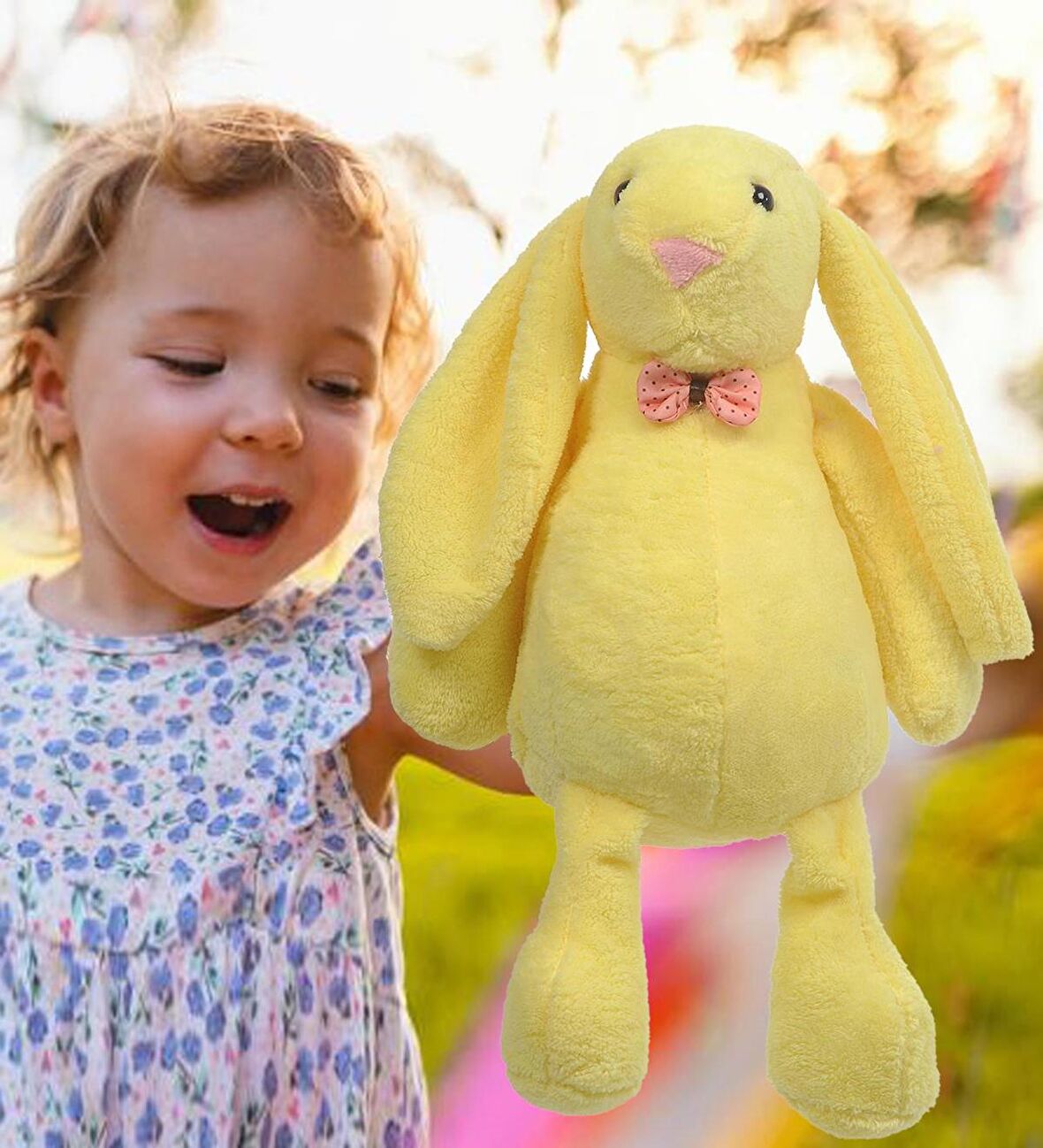 Uyku Arkadaşım PAPYONLU Uzun Kulak Bunny Peluş Tavşan 65 cm