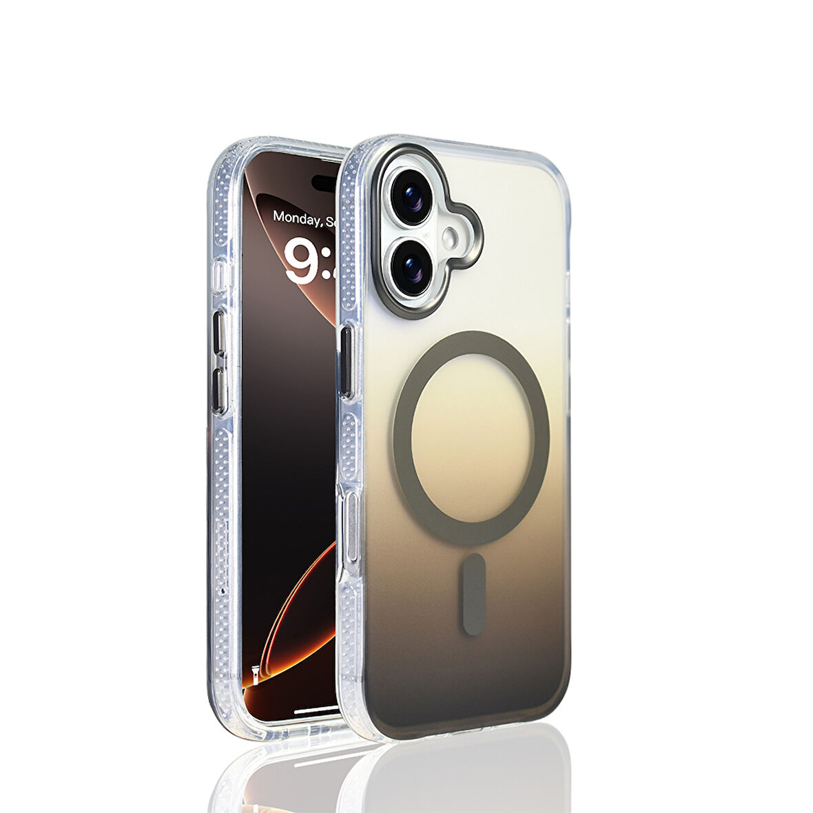 Gpack iPhone 17 uyumlu Kılıf Toros M-Safe Şarj Özellikli Transparan Renk Geçişli Silikon