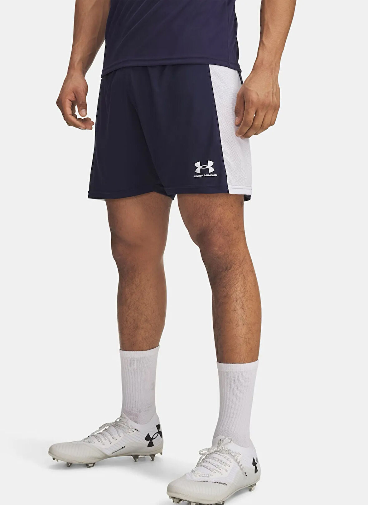 Under Armour 1379507-410-UA M Challenger Train Mavi Lastikli Bel Normal Düz Erkek Şort