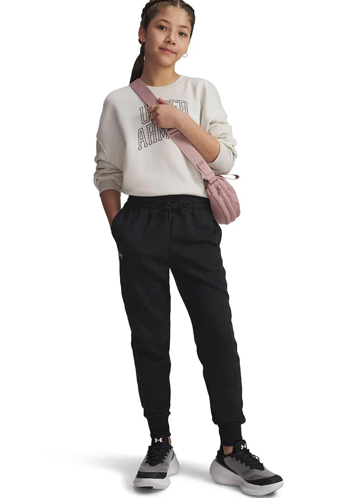 Under Armour Normal Paça Siyah Kız Çocuk Eşofman Altı 1379525-001-UA Rival Fleece Joggers