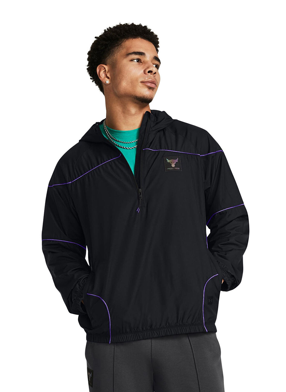 Under Armour Siyah Erkek Rüzgarlık 1380128-001 Pjt Rock Anorak Jacket