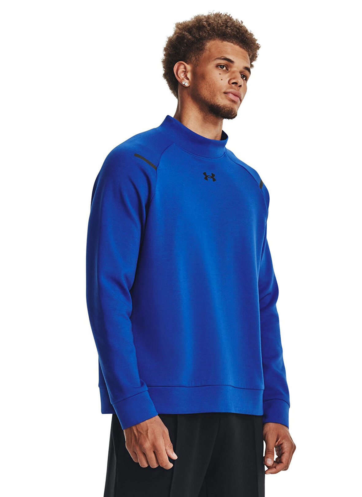 Under Armour Mavi Erkek Dik Yaka Bol Kesim Sweatshirt 1379810-400 UA Unstoppable Flc Mock