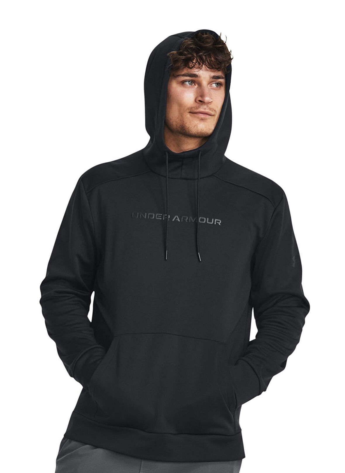 Under Armour Siyah Erkek Kapüşon Yaka Sweatshirt 1379744-001 UA Armour Fleece Graphi