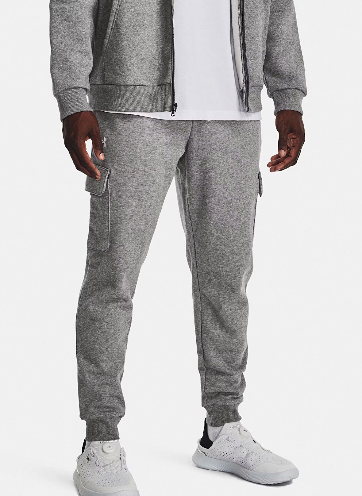 Gri Erkek Lastikli Bel Normal Kalıp Eşofman Altı 1382134-026 UA Rival Fleece Cargo J