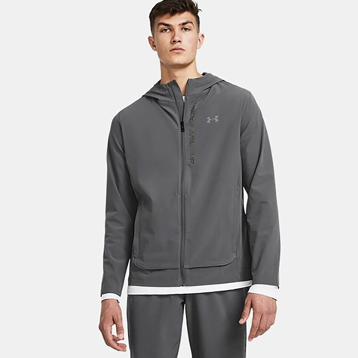 Under Armour Outrun The Erkek Gri Koşu Ceketi