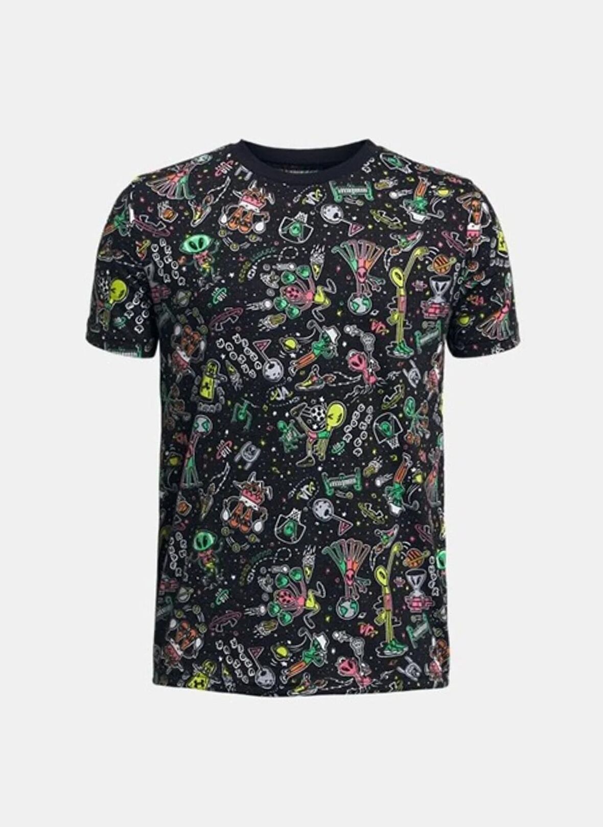 Under Armour Desenli Gri Erkek Genç  T-Shirt 1383597-011-UA ALIEN ALL SPORTS SS