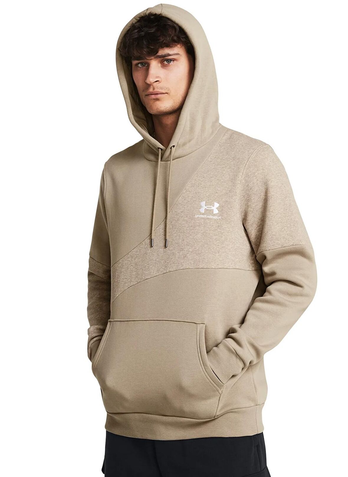 Under Armour Vizon Erkek Kapüşon Yaka Bol Kesim Sweatshirt 1383070-299 UA Essential Flc Blocke