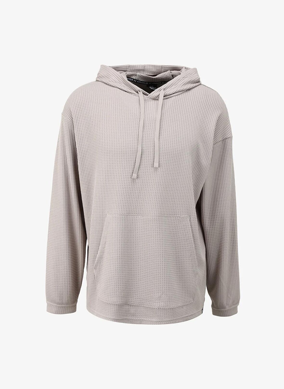 Under Armour 1383108-203 UA Rival Waffle Hoodie Kahve Erkek Kapüşon Yaka Oversize Sweatshirt