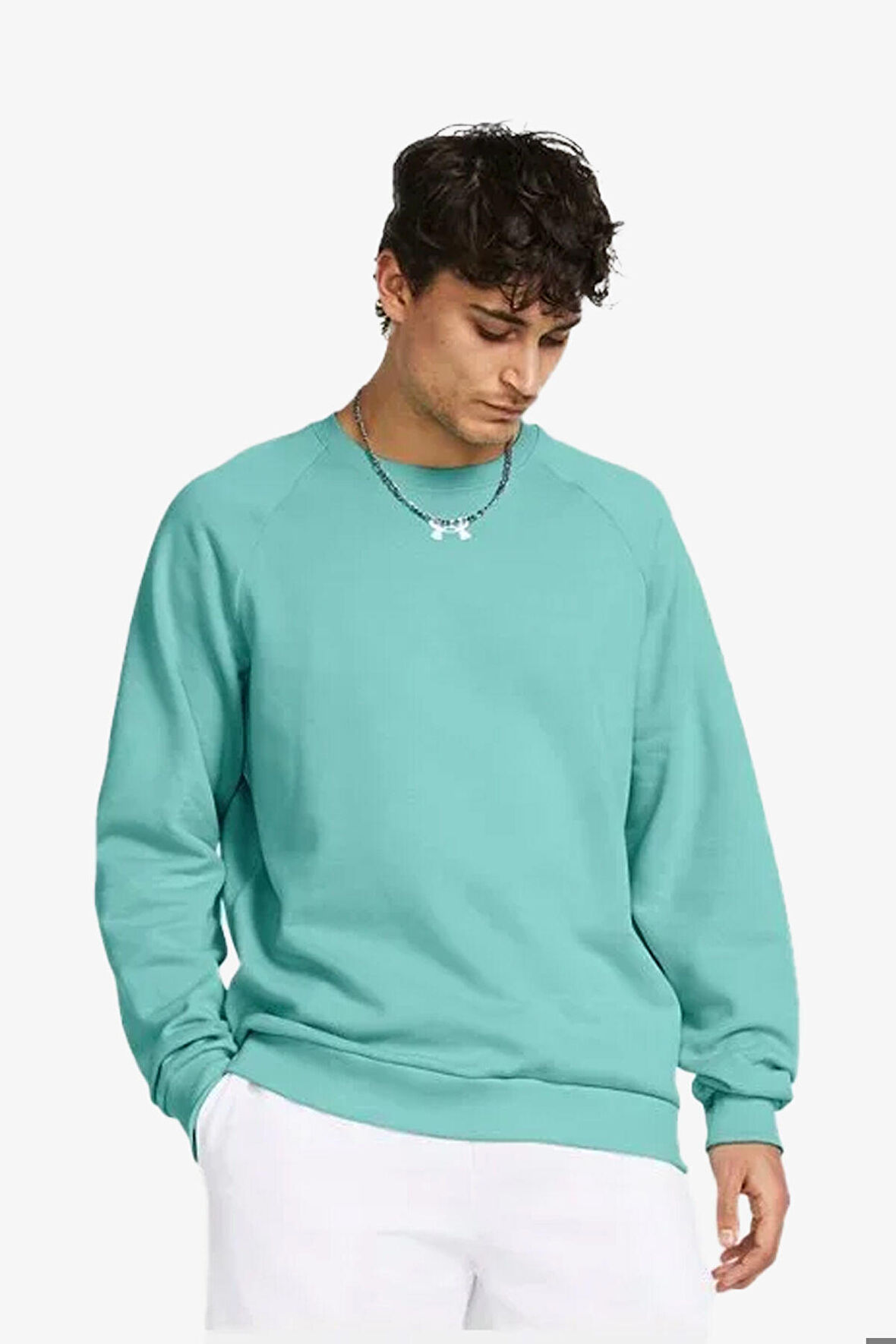 Under Armour Rival Fleece Erkek Yeşil Sweatshirt 1379755-482