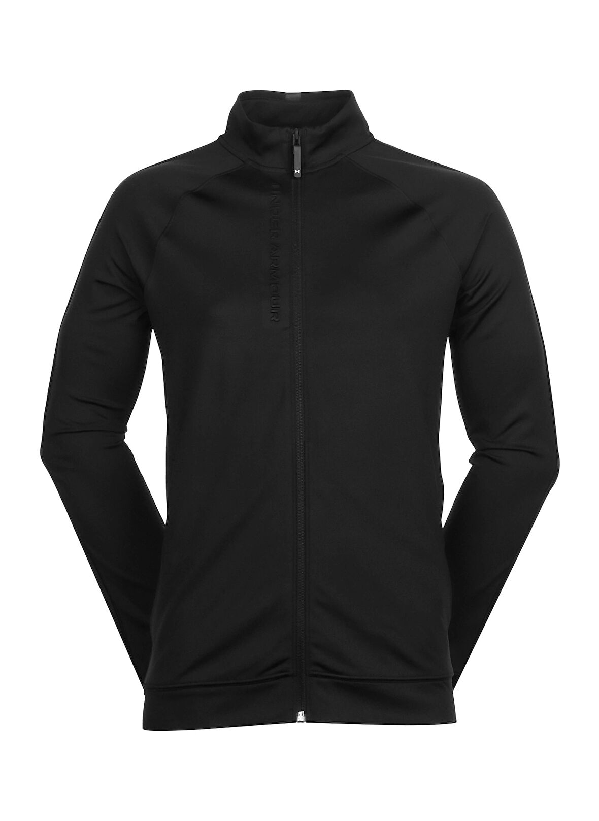 Siyah Erkek Fermuarlı Yaka Normal Kalıp Zip Ceket 1383146-001 UA Drive Full Zip