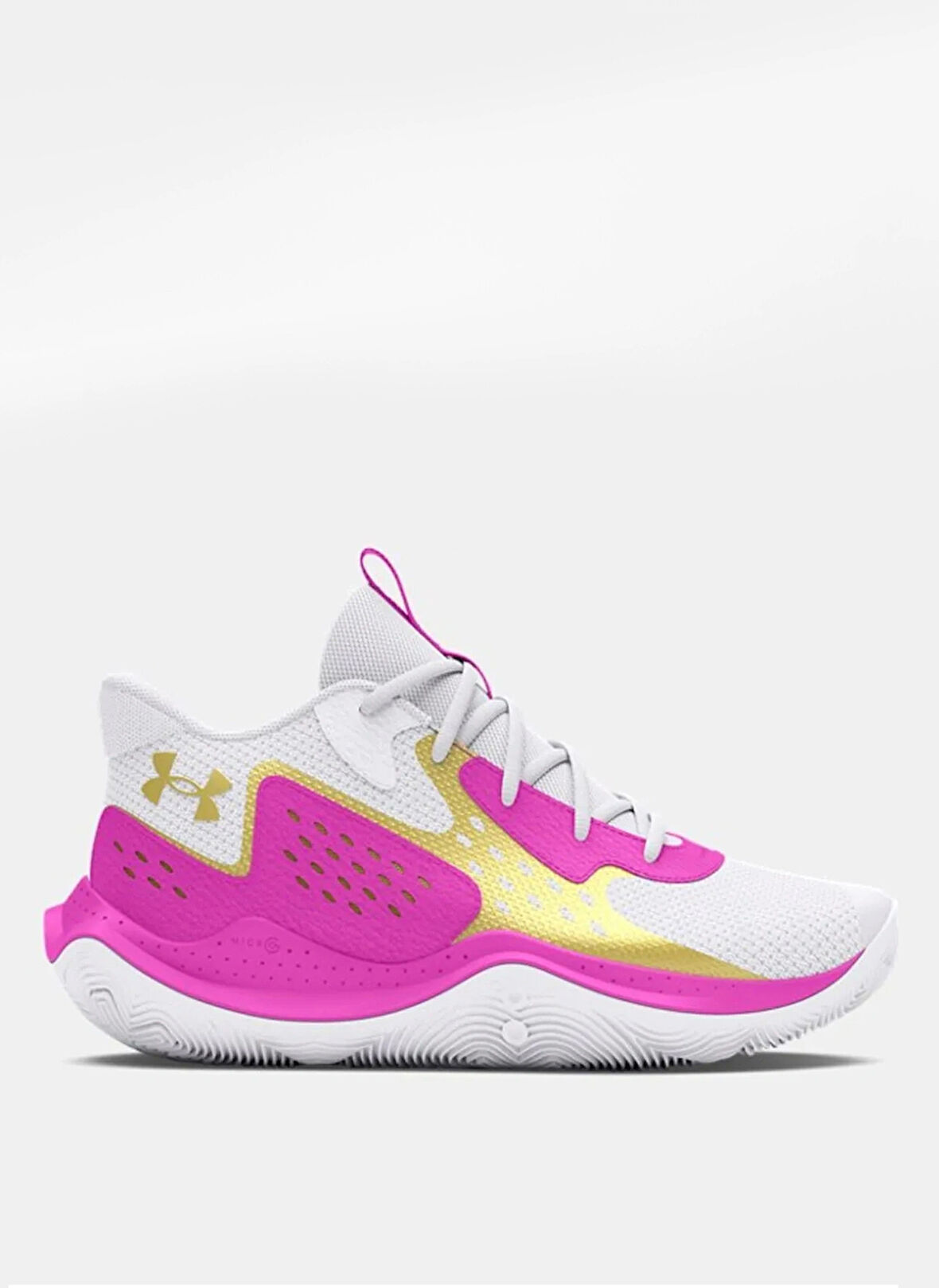 Under Armour Pembe - Beyaz Kız Çocuk Basketbol Ayakkabısı