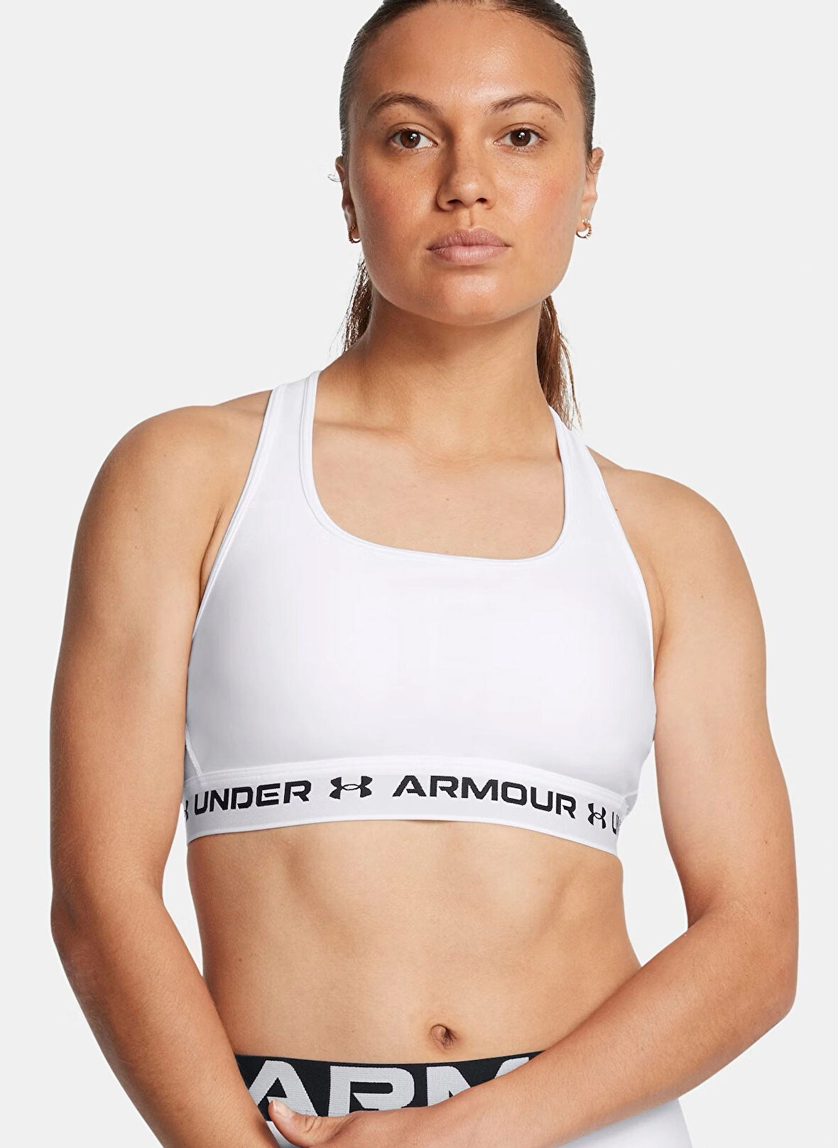 Under Armour Beyaz Sporcu Sütyeni 1361034-101 Crossback Mid Bra