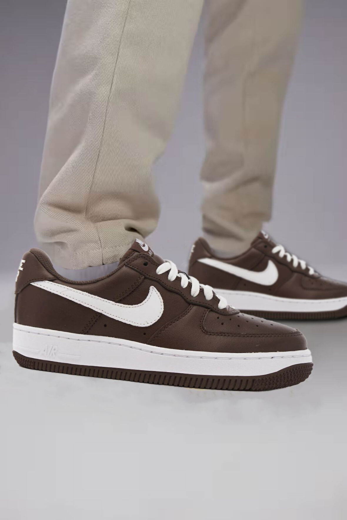 Nike Air Force 1 Low Retro Hakiki Deri Erkek Kahverengi Günlük Spor Ayakkabı