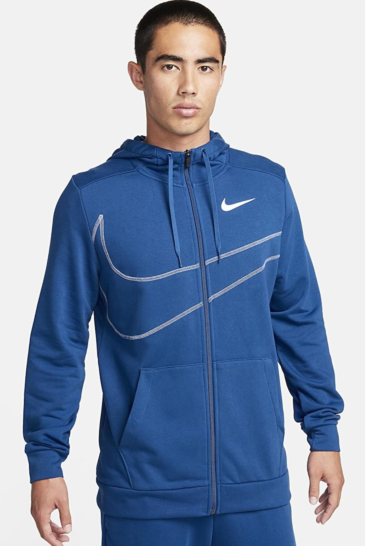 Nike Dri-Fit Fleece Hoodie Full Zip Energy Erkek Mavi Spor Sweatshrit