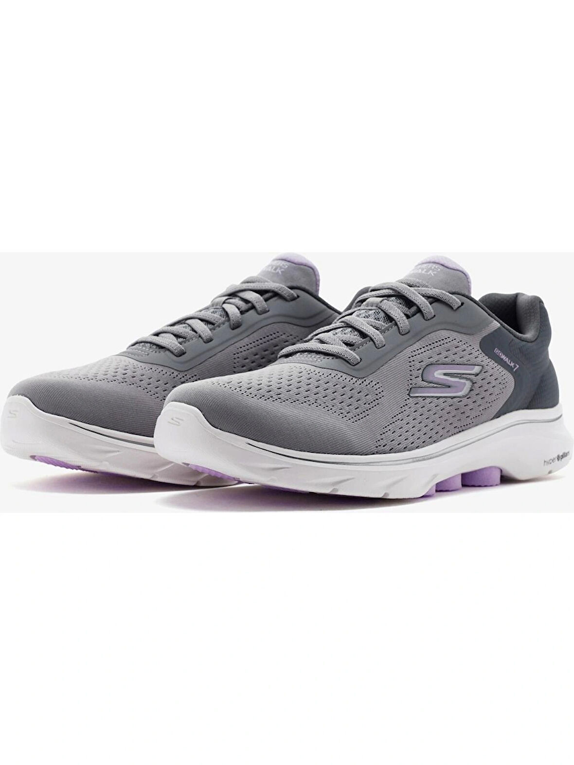 Skechers Go Walk 7 - Cosmic Waves Kadın Gri Yürüyüş Ayakkabısı 125215 Gylv