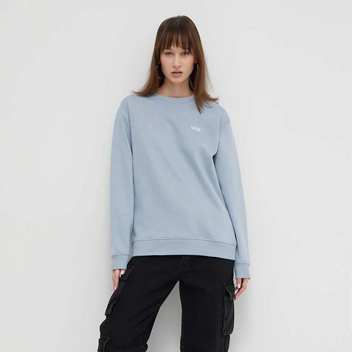 Vans Flying V Bff Crew Emea Dusty Blue Mavi Kadın Sweatshirt