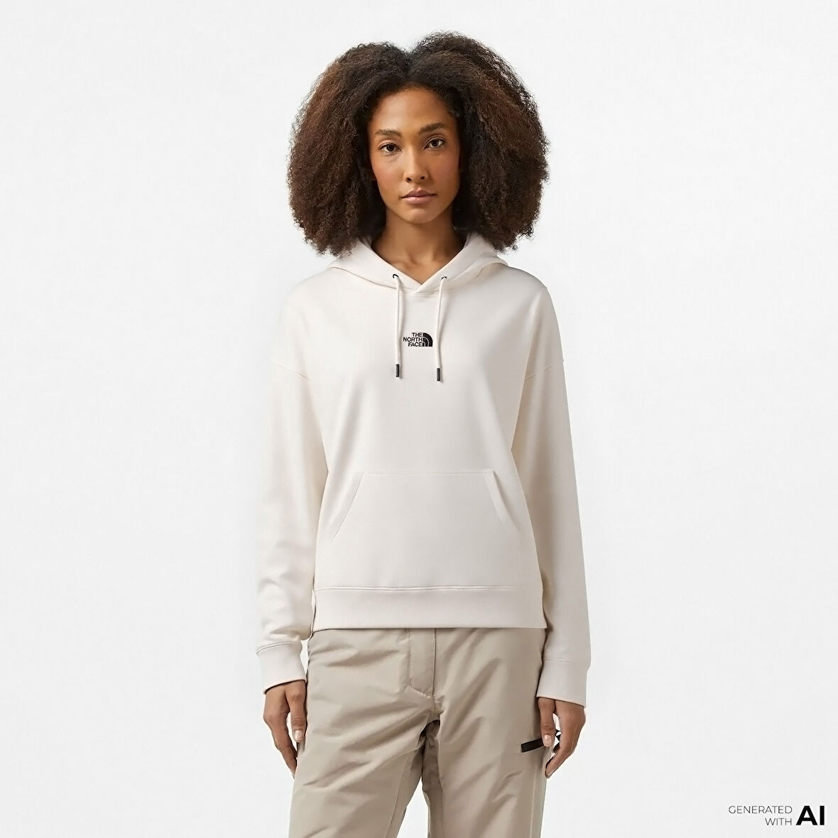 The North Face Essentials Oversize Kadın Beyaz Günlük Sweatshirt