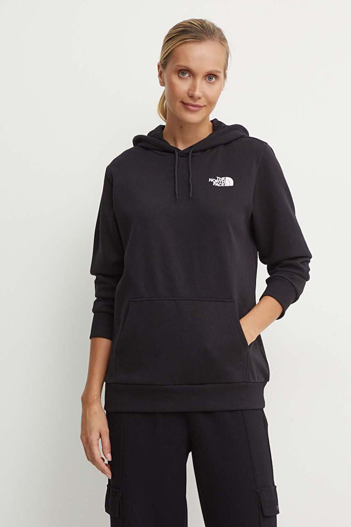 Kadın Simple Dome Kapüşonlu Sweatshirt - Siyah | S