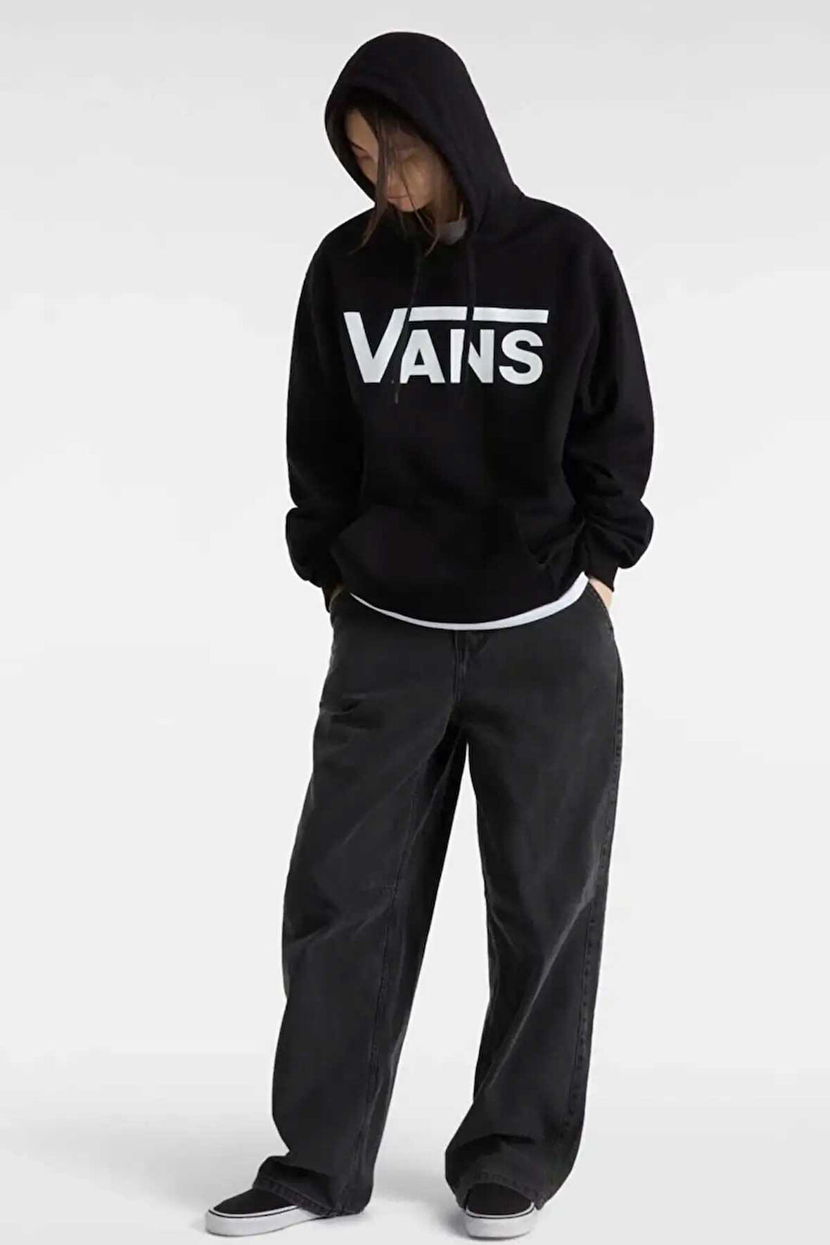 Erkek Vans Classic Pullover Sweatshirt - Siyah | L