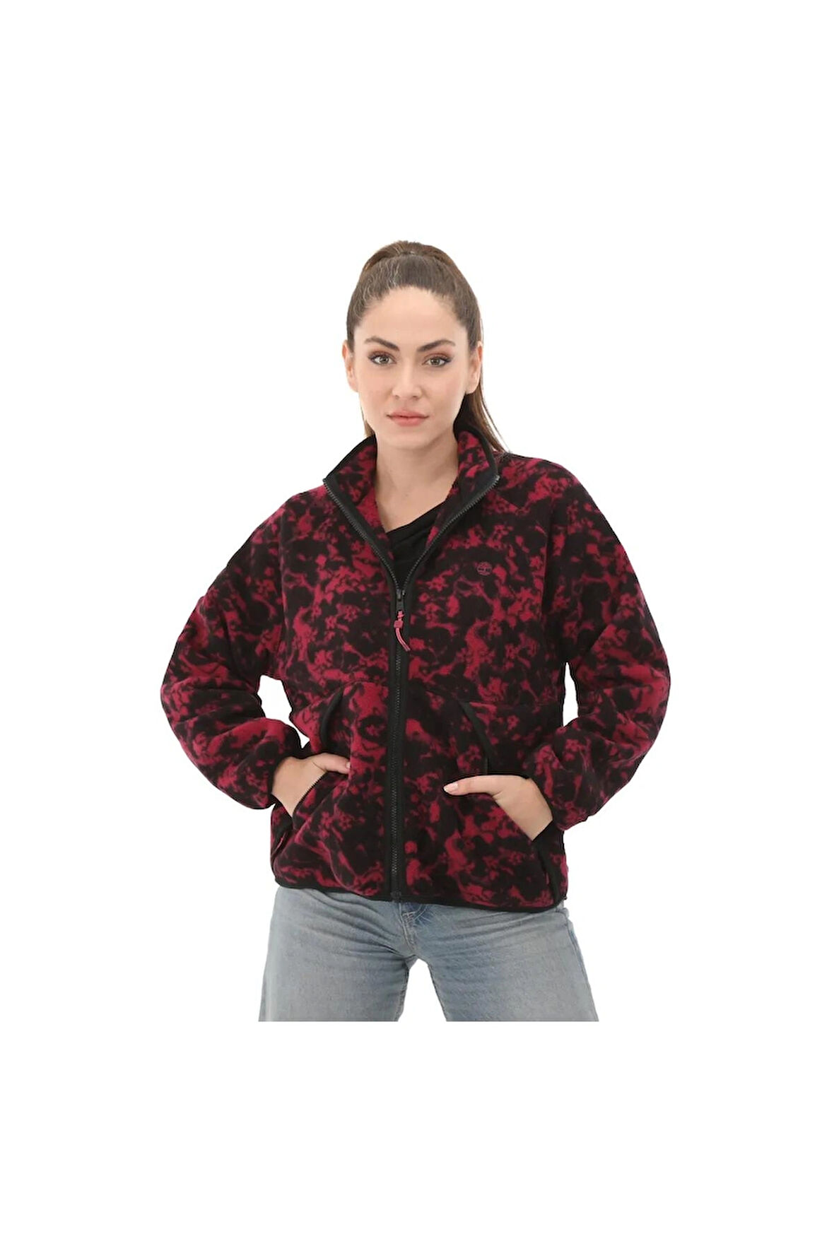 PRINTED FULL-ZIP SHERPA FLEECE JACKET