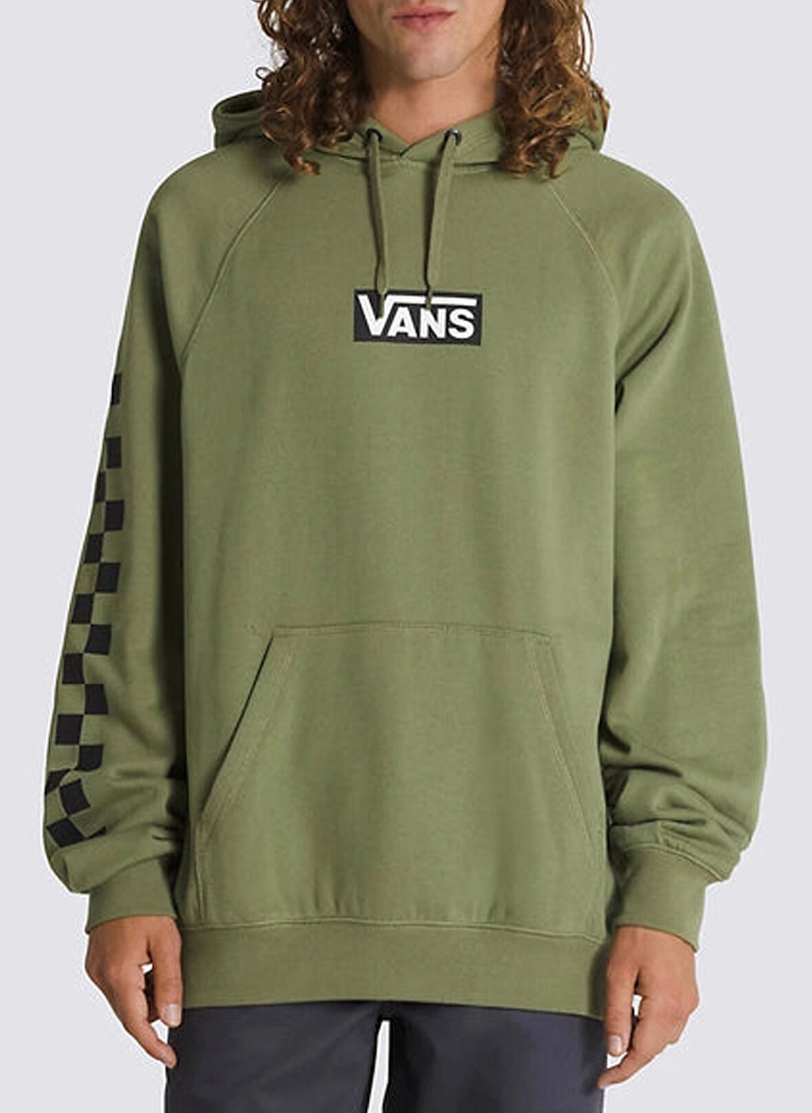 Yeşil Erkek Kapüşon Yaka Normal Kalıp Sweatshirt VN000HP1ZBF1-VANS BOXED PULLOVER