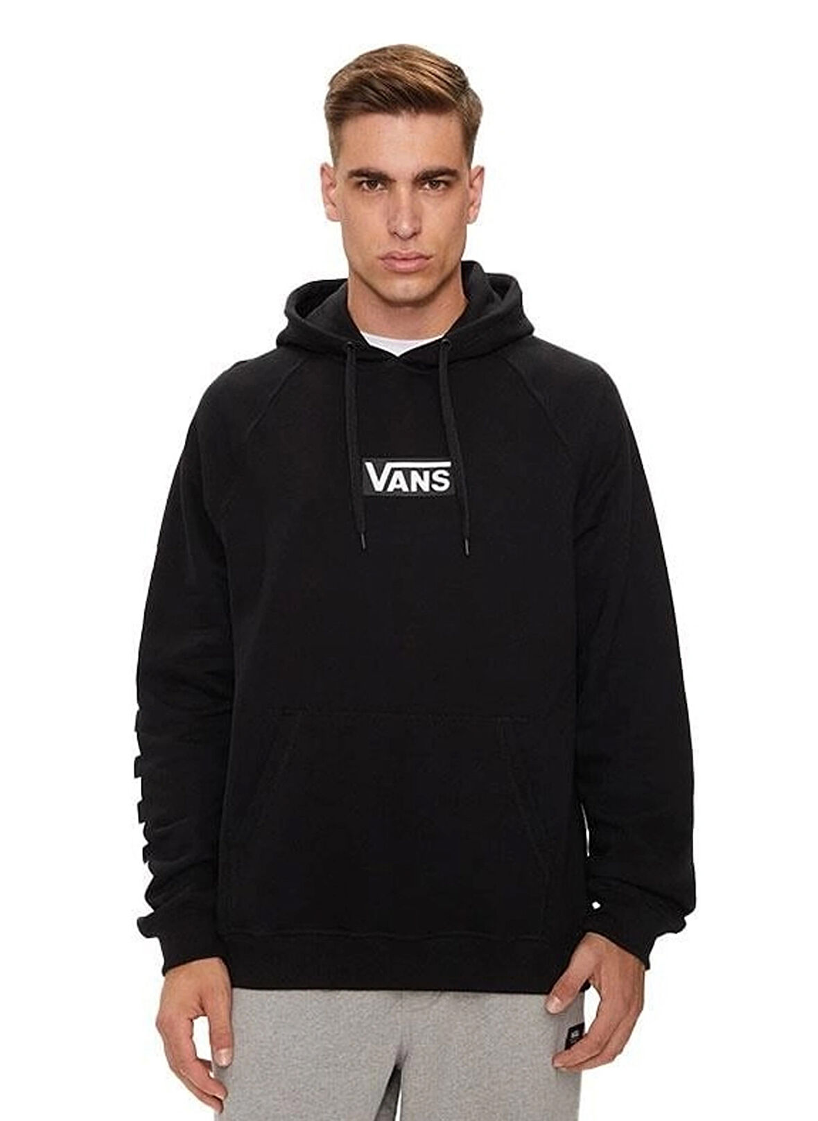 Siyah Erkek Kapüşon Yaka Normal Kalıp Sweatshirt VN000HP1BLK1-VANS BOXED PULLOVER