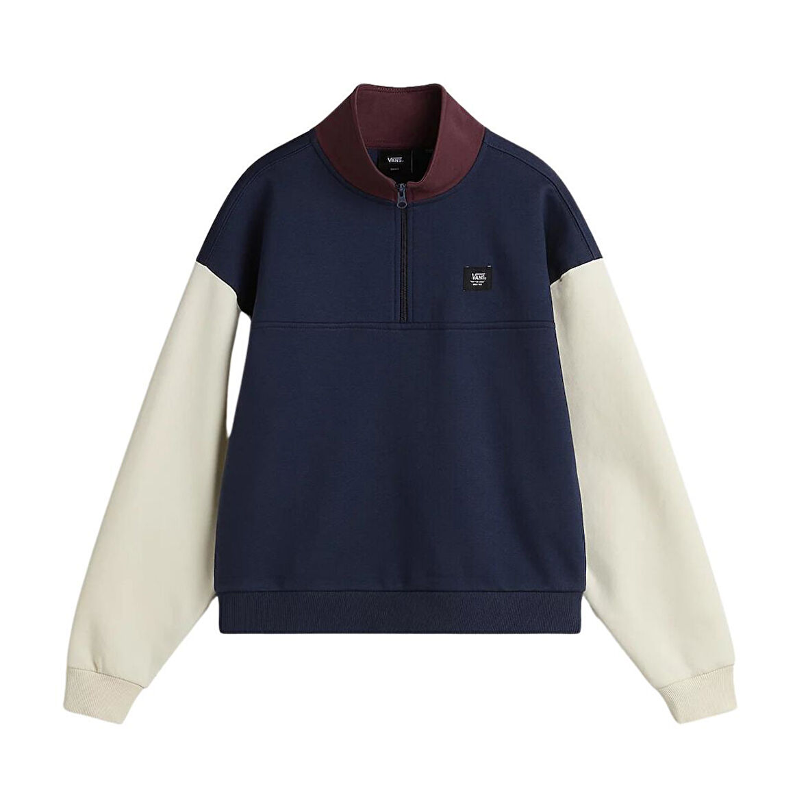 Vans COLORBLOCK HALF ZIP MOCK Kadın Mavi Sweatshirt