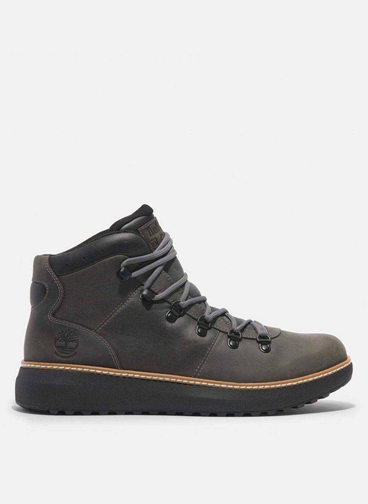 Timberland Deri Gri Erkek Bot HUDSON ROAD MID LACE UP WATERPROOF