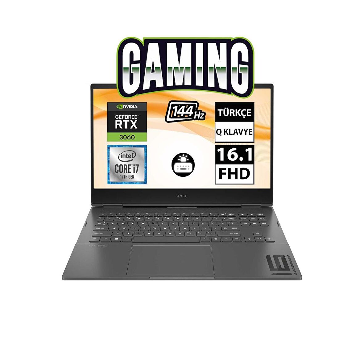 HP Omen 16-K0010NT 7H8Z7EA i7-12700H 16GB 1TBSSD RTX3060 16.1" FullHD FreeDOS Taşınabilir Bilgisayar