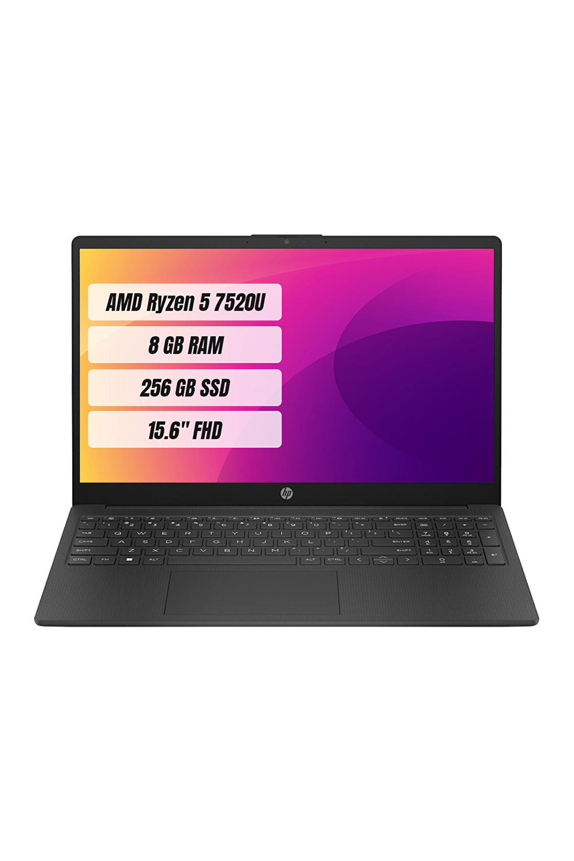 HP 15-fc0000nt Harici Ekran Kartı AMD Radeon Graphics AMD Ryzen 5 7520U 8 GB DDR4 512 GB 15.6 inç Full HD Freedos Notebook Dizüstü Bilgisayar