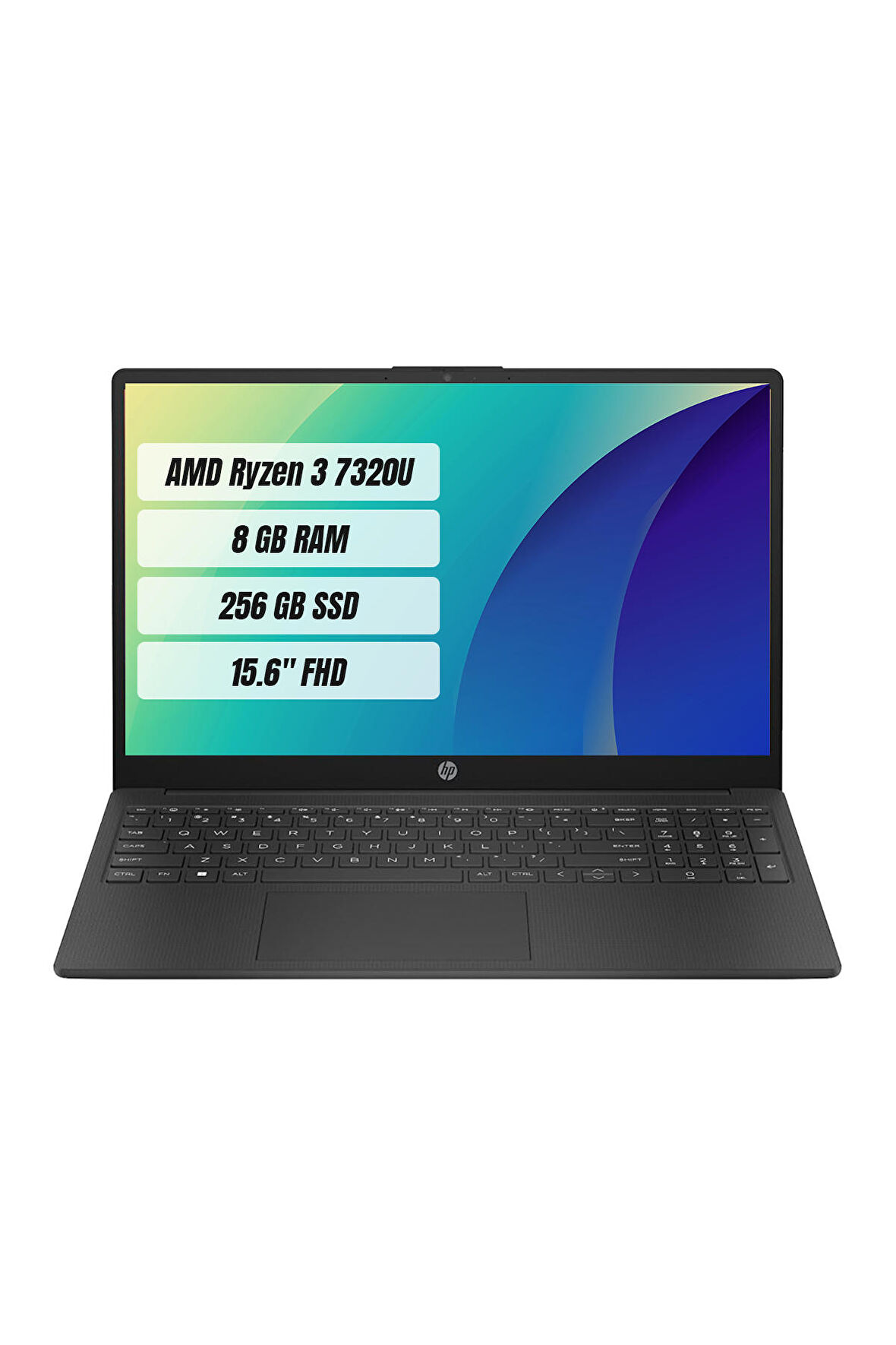 HP 15-FC0003NT AMD Ryzen 3 7320U 8GB 256GB SSD Freedos 15.6" FHD Taşınabilir Bilgisayar 7P6E7EA