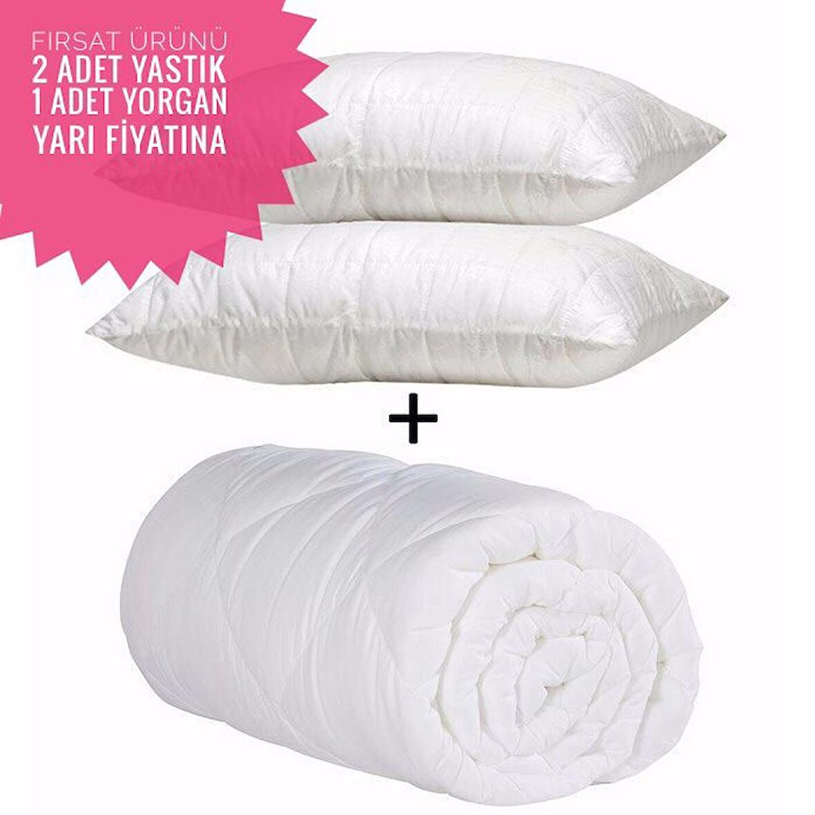 Microfiber Antialerjik Yorgan Seti + 2 Yastık