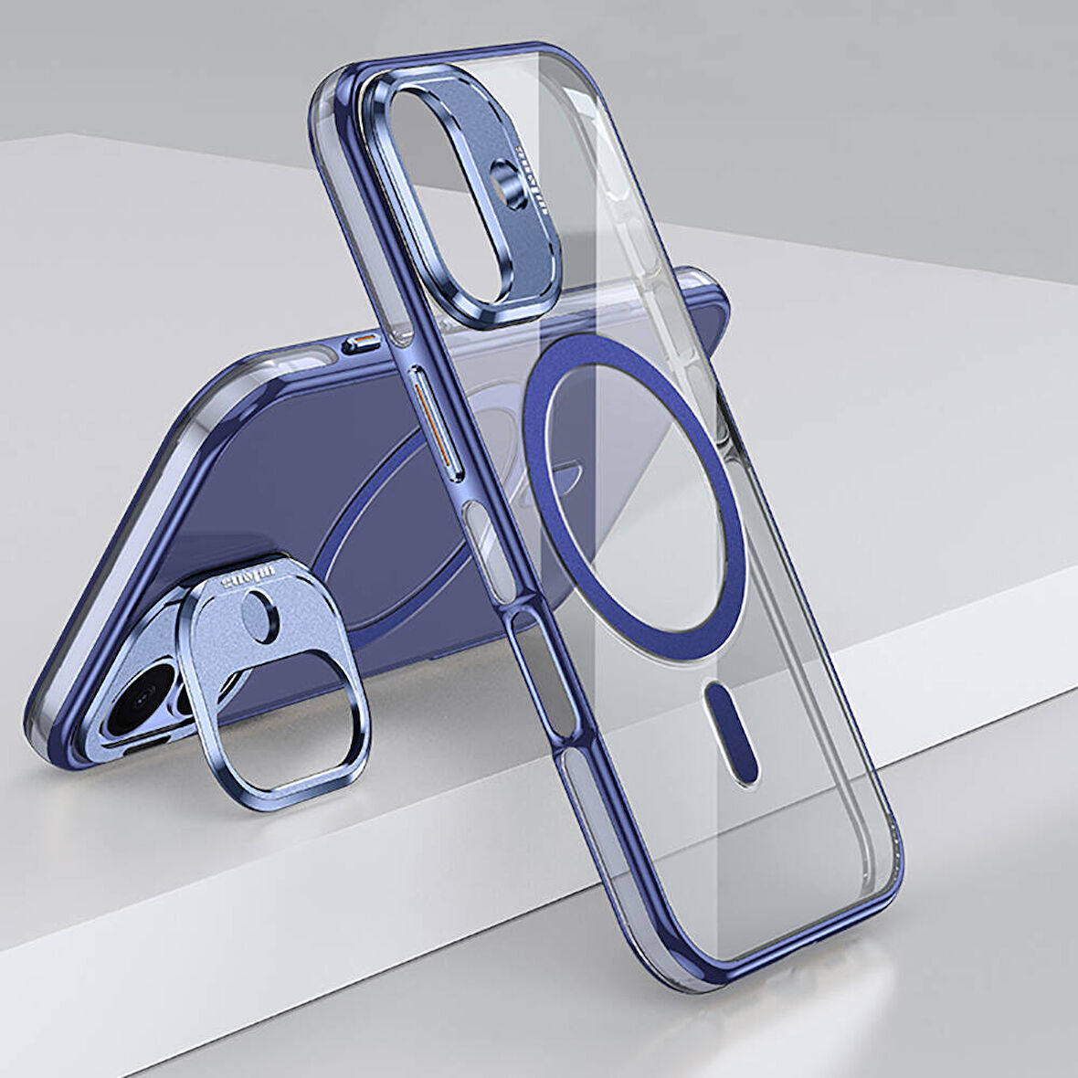 Gpack iPhone 16 uyumlu Kılıf Wlons Magsafeli Renkli Çerçeve Standlı Efsane Kapak